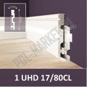 Плинтус полимерный  под покраску Solid 17/80CL на клипсы или клей (80*14*2400мм)