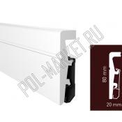 Плинтус полимерный под покраску Arbiton Vega P0811 (80*20*2400мм)