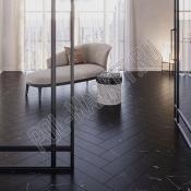 Клеевая ПВХ плитка Invictus  Maximus Herringbone Black Marble Noir