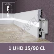 Плинтус полимерный под покраску Solid 15/90CL c LED рассеивателем (90*14*2400мм)