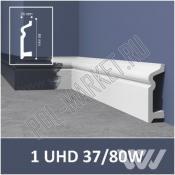 Плинтус полимерный под покраску Solid 37/80W клеевой (80*24*2400мм)