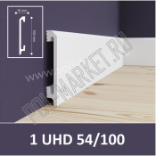 Плинтус полимерный под покраску Solid 54/100 клеевой (100*16*2400мм)
